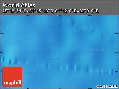 Physical Map of the Area around 25° 2' 21" S, 81° 40' 30" E