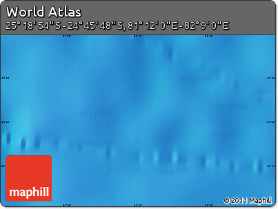 Physical Map of the Area around 25° 2' 21" S, 81° 40' 30" E