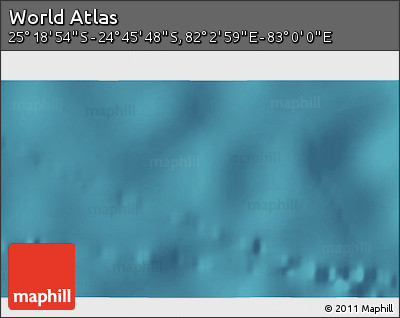 Satellite 3D Map of the Area around 25° 2' 21" S, 82° 31' 30" E