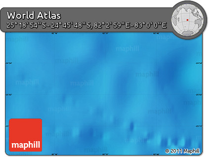 Physical Map of the Area around 25° 2' 21" S, 82° 31' 30" E