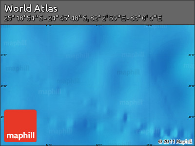 Physical Map of the Area around 25° 2' 21" S, 82° 31' 30" E