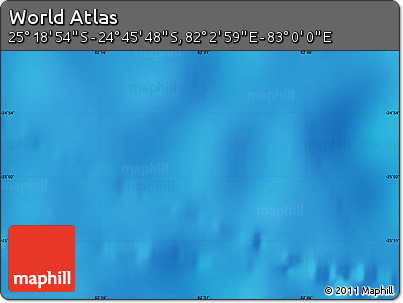 Physical Map of the Area around 25° 2' 21" S, 82° 31' 30" E