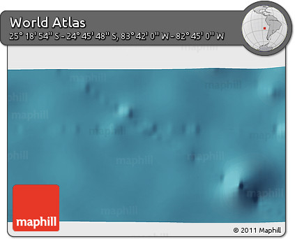 Satellite 3D Map of the Area around 25° 2' 21" S, 83° 13' 29" W