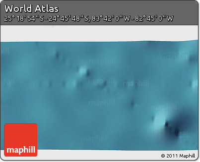 Satellite 3D Map of the Area around 25° 2' 21" S, 83° 13' 29" W