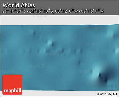 Satellite 3D Map of the Area around 25° 2' 21" S, 83° 13' 29" W