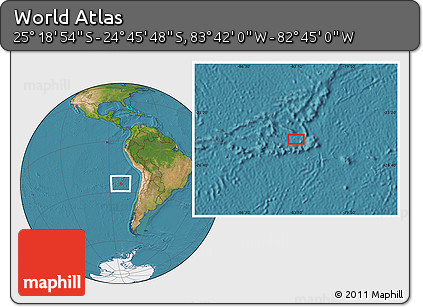 Satellite Location Map of the Area around 25° 2' 21" S, 83° 13' 29" W