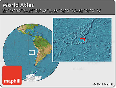 Satellite Location Map of the Area around 25° 2' 21" S, 83° 13' 29" W