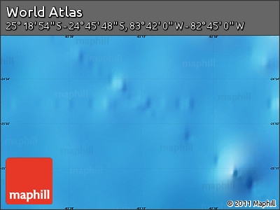 Physical Map of the Area around 25° 2' 21" S, 83° 13' 29" W