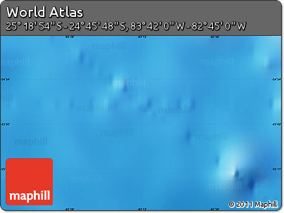 Physical Map of the Area around 25° 2' 21" S, 83° 13' 29" W