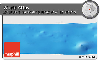 Physical Panoramic Map of the Area around 25° 2' 21" S, 83° 13' 29" W