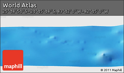 Physical Panoramic Map of the Area around 25° 2' 21" S, 83° 13' 29" W
