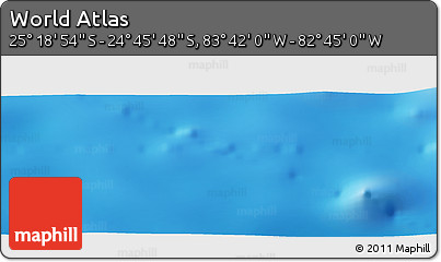 Physical Panoramic Map of the Area around 25° 2' 21" S, 83° 13' 29" W