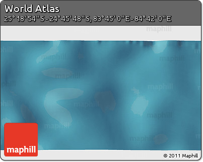 Satellite 3D Map of the Area around 25° 2' 21" S, 84° 13' 29" E