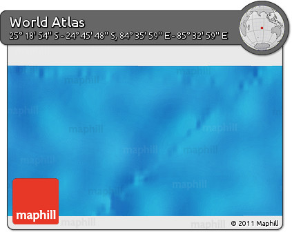 Physical 3D Map of the Area around 25° 2' 21" S, 85° 4' 29" E