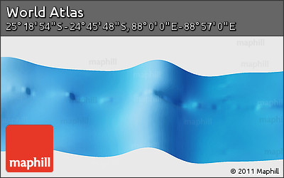 Physical Panoramic Map of the Area around 25° 2' 21" S, 88° 28' 29" E