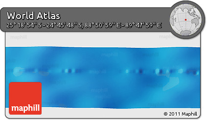 Physical Panoramic Map of the Area around 25° 2' 21" S, 89° 19' 29" E