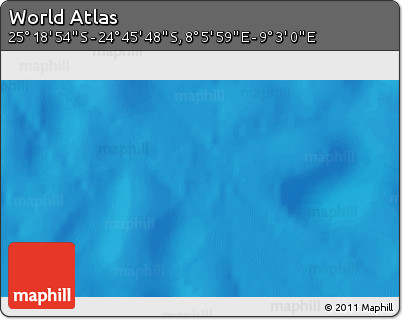 Physical 3D Map of the Area around 25° 2' 21" S, 8° 34' 29" E