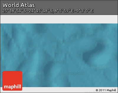 Satellite 3D Map of the Area around 25° 2' 21" S, 8° 34' 29" E