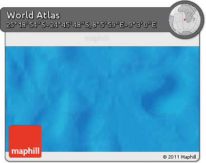 Shaded Relief 3D Map of the Area around 25° 2' 21" S, 8° 34' 29" E