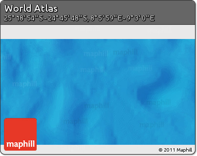 Shaded Relief 3D Map of the Area around 25° 2' 21" S, 8° 34' 29" E