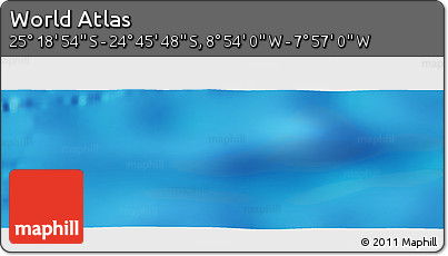 Physical Panoramic Map of the Area around 25° 2' 21" S, 8° 25' 30" W
