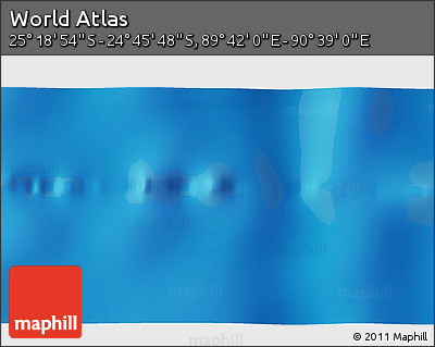 Physical 3D Map of the Area around 25° 2' 21" S, 90° 10' 30" E