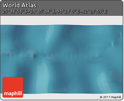 Satellite 3D Map of the Area around 25° 2' 21" S, 91° 52' 30" E