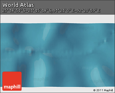 Satellite 3D Map of the Area around 25° 2' 21" S, 91° 52' 30" E
