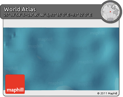 Satellite 3D Map of the Area around 25° 2' 21" S, 92° 43' 29" E