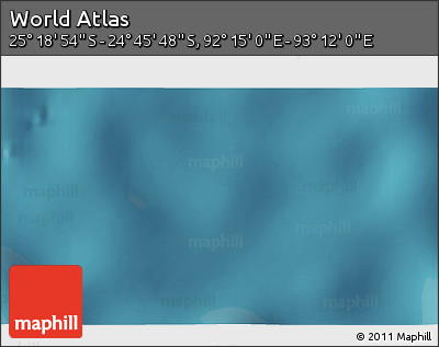 Satellite 3D Map of the Area around 25° 2' 21" S, 92° 43' 29" E