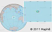 Gray Location Map of the area around 25° 2' 21" S, 92° 43' 29" E