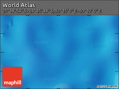 Physical Map of the Area around 25° 2' 21" S, 92° 43' 29" E