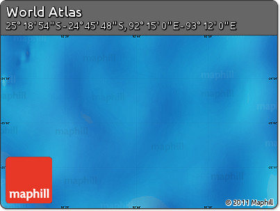 Physical Map of the Area around 25° 2' 21" S, 92° 43' 29" E
