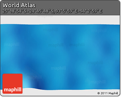 Shaded Relief 3D Map of the Area around 25° 2' 21" S, 93° 34' 29" E