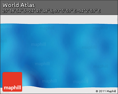 Shaded Relief 3D Map of the Area around 25° 2' 21" S, 93° 34' 29" E