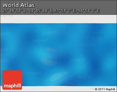 Shaded Relief 3D Map of the Area around 25° 2' 21" S, 94° 25' 30" E