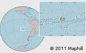 Gray Location Map of the area around 25° 2' 21" S, 94° 16' 30" W, hill shading