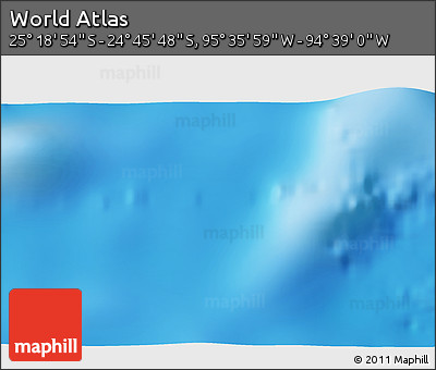 Physical 3D Map of the Area around 25° 2' 21" S, 95° 7' 30" W
