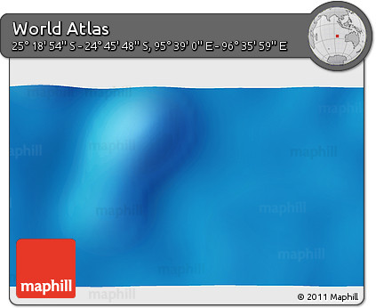 Shaded Relief 3D Map of the Area around 25° 2' 21" S, 96° 7' 30" E