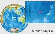 Physical Location Map of the area around 25° 2' 21" S, 96° 7' 30" E