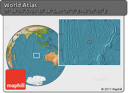 Satellite Location Map of the Area around 25° 2' 21" S, 96° 7' 30" E
