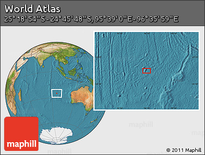 Satellite Location Map of the Area around 25° 2' 21" S, 96° 7' 30" E