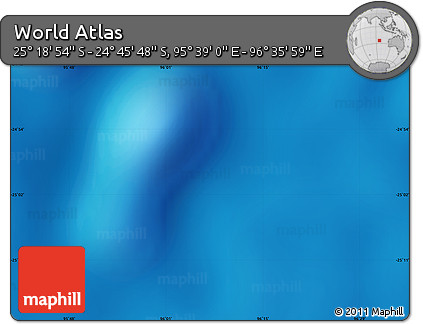 Physical Map of the Area around 25° 2' 21" S, 96° 7' 30" E