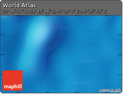 Physical Map of the Area around 25° 2' 21" S, 96° 7' 30" E