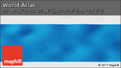 Physical Panoramic Map of the Area around 25° 2' 21" S, 96° 58' 29" E