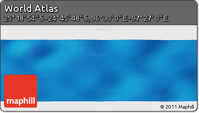 Physical Panoramic Map of the Area around 25° 2' 21" S, 96° 58' 29" E