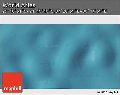 Satellite 3D Map of the Area around 25° 2' 21" S, 97° 49' 29" E