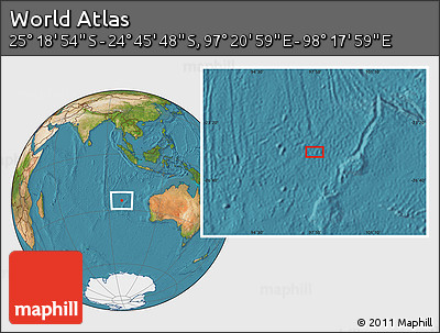 Satellite Location Map of the Area around 25° 2' 21" S, 97° 49' 29" E