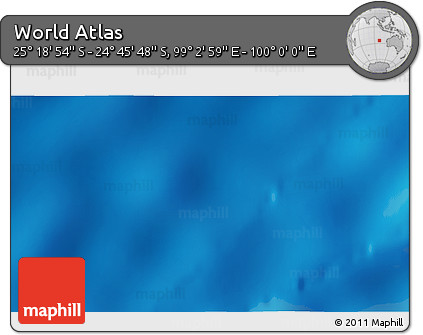 Shaded Relief 3D Map of the Area around 25° 2' 21" S, 99° 31' 30" E
