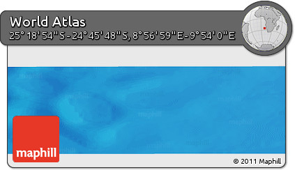 Physical Panoramic Map of the Area around 25° 2' 21" S, 9° 25' 30" E